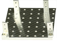 EM-Tec Versa-Plate H49 SEM sample holder 82x82mm with 49 M4 threaded holes and 4 x S25 brackets, pin